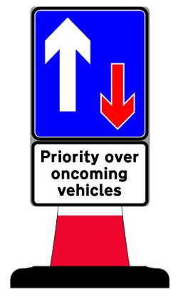 Portable Road Works Signs | Road Cone Signs | 400x700mm Priority Sign