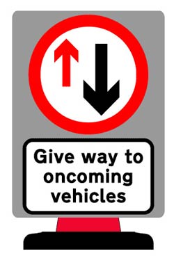 Portable Road Works Signs | Road Cone Signs | 700x950mm Priority Give Way Sign