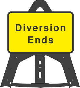 Portable Road Works Signs | Endura Plastic Signs | 754 Diversion Ends Folding Plastic Sign