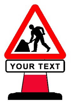 Portable Road Works Signs | Road Cone Signs | 850x1000mm Works Sign with Single line