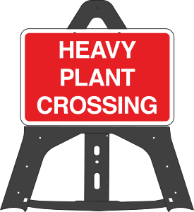 Portable Road Works Signs | Endura Plastic Signs | Heavy Plant Crossing Folding Plastic Sign