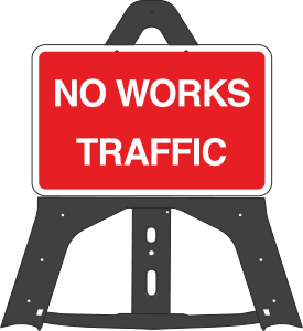 Portable Road Works Signs | Endura Plastic Signs | No Works Traffic Folding Plastic Sign