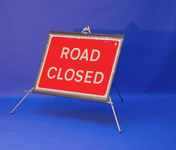 Portable Road Works Signs | One Piece Tripod Signs | Road Closed