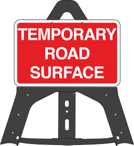 Portable Road Works Signs | Endura Plastic Signs | Temporary Road Surface Folding Plastic Sign