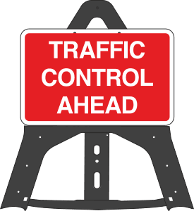 Portable Road Works Signs | Endura Plastic Signs | Traffic Control Ahead Folding Plastic Sign
