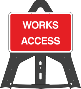 Portable Road Works Signs | Endura Plastic Signs | Works Access Folding Plastic Sign