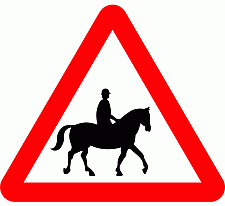 Road Signs | triangular warning signs | Beware of Accompanied Horses