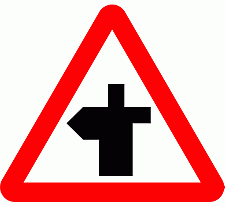 Road Signs | triangular warning signs | Crossroads Ahead 3