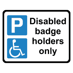 Road Signs | Parking Management | Disabled badge holders sign 2