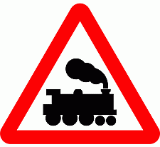Road Signs | triangular warning signs | Level crossing without gate or barrier ahead