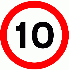 Road Signs | Speed Limit Signs | Maximum Speed 10mph