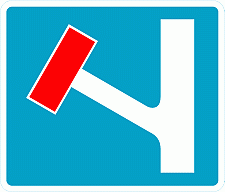 Road Signs | Vehicle Access | No through road leading off a junction ahead