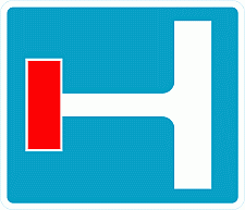 Road Signs | Vehicle Access | No through road leading off a junction ahead left
