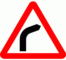 Road Signs | triangular warning signs | Right Bend ahead