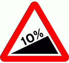 Road Signs | triangular warning signs | Steep hill upwards
