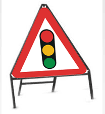 Stanchion Signs | Temporary Triangles | 543 Traffic lights
