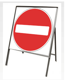 Stanchion Signs | Square Plate Circular Signs | 616 No entry
