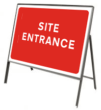 Stanchion Signs | Red Information Signs | Site entrance