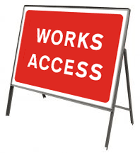 Stanchion Signs | Red Information Signs | Works access