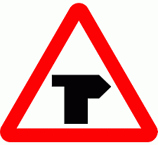 Road Signs | triangular warning signs | T junction Ahead 2