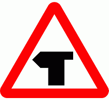 Road Signs | triangular warning signs | T junction Ahead