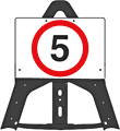 Portable Road Works Signs | Endura Folding Plastic Signs | 670  - 5mph Folding Plastic Sign