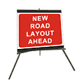 Portable Road Works Signs | Roll Up Tripod Signs | New Road Layout Ahead