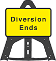 Portable Road Works Signs | Endura Folding Plastic Signs | 754 Diversion Ends Folding Plastic Sign