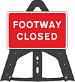 Portable Road Works Signs | Endura Folding Plastic Signs | Footway Closed Folding Plastic Sign