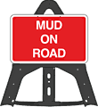 Portable Road Works Signs | Endura Folding Plastic Signs | Mud On Road Folding Plastic Sign