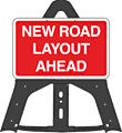 Portable Road Works Signs | Endura Folding Plastic Signs | New Road Layout Folding Plastic Sign