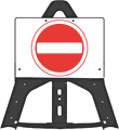 Portable Road Works Signs | Endura Folding Plastic Signs | No Entry Folding Plastic Sign