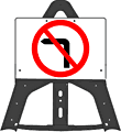 Portable Road Works Signs | Endura Folding Plastic Signs | No Left Turn 612 Folding Plastic Sign