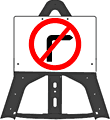 Portable Road Works Signs | Endura Folding Plastic Signs | No Right Turn 612 Folding Plastic Sign