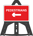 Portable Road Works Signs | Endura Folding Plastic Signs | Pedestrians Left Folding Plastic Sign