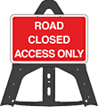 Portable Road Works Signs | Endura Folding Plastic Signs | Road Closed Access Only Folding Plastic Sign