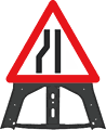 Portable Road Works Signs | Endura Folding Plastic Signs | Road Narrows Left Folding Plastic Sign