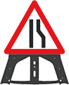 Portable Road Works Signs | Endura Folding Plastic Signs | Road Narrows Right Folding Plastic Sign