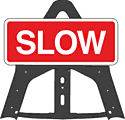 Portable Road Works Signs | Endura Folding Plastic Signs | Slow Folding Plastic Sign