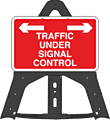 Portable Road Works Signs | Endura Folding Plastic Signs | Traffic Under Signal Control Folding Plastic Sign