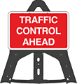 Portable Road Works Signs | Endura Folding Plastic Signs | Traffic Control Ahead Folding Plastic Sign
