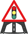 Portable Road Works Signs | Endura Folding Plastic Signs | 543 Traffic Lights Ahead Folding Plastic Sign