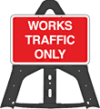 Portable Road Works Signs | Endura Folding Plastic Signs | Works Traffic Only Folding Plastic Sign