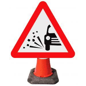Portable Road Works | Road Cone Signs | Loose Chippings on Road Ahead - 7009