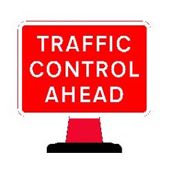 Portable Road Works Signs | Road Cone Signs | 1050 x750mm Cone sign Traffic Control Ahead