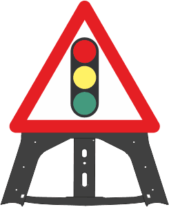 Portable Road Works Signs | Endura Plastic Signs | 543 Traffic Lights Ahead Folding Plastic Sign