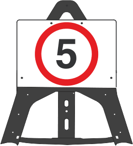Portable Road Works Signs | Endura Plastic Signs | 670  - 5mph Folding Plastic Sign