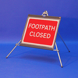 Portable Road Works Signs | One Piece Tripod Signs | Footpath Closed