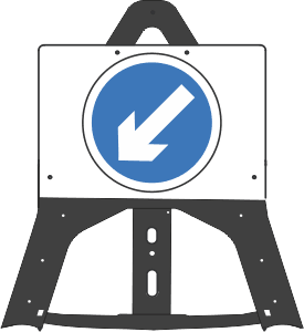Portable Road Works Signs | Endura Plastic Signs | Keep Left 610 Folding Plastic Sign
