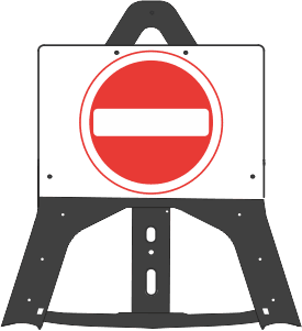 Portable Road Works Signs | Endura Plastic Signs | No Entry Folding Plastic Sign
